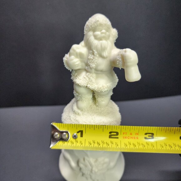 Vintage Ceramic Santa Clause Hand Bell Figurine White 5.5'' Tall - Picture 7 of 7